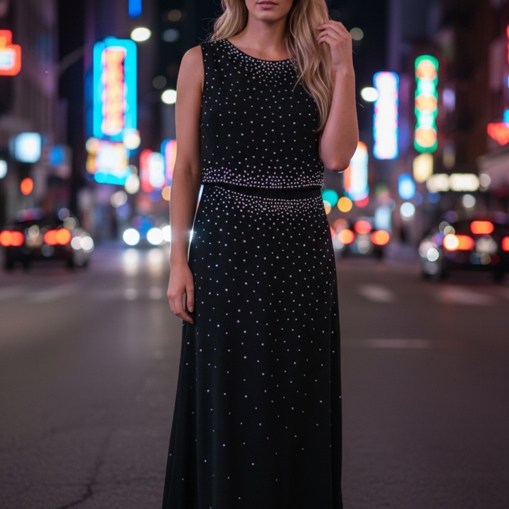 Elegant Black 2 piece outfit with Sparkling Details